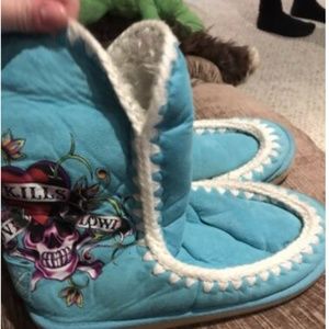 SOLD Ed Hardy Boots Shoes Ugg Fluffy New